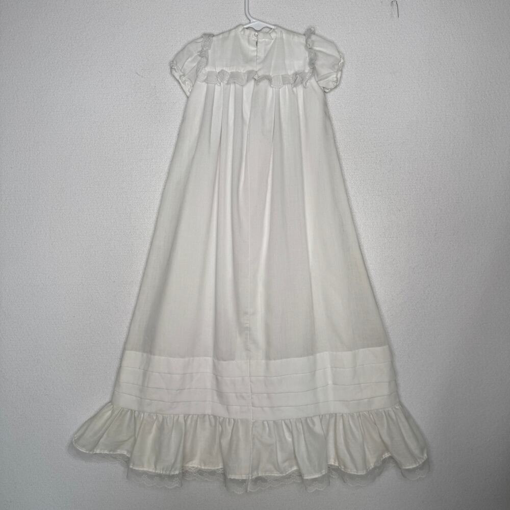 Vintage 1970s Handmade Christening Baptism Gown Lace Heirloom Baby 6-12M - Picture 14 of 15